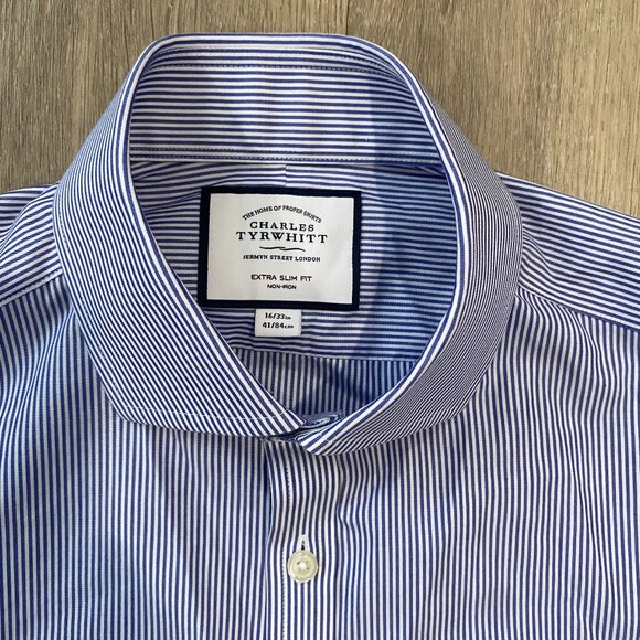 Charles Tyrwhitt Non-Iron Cotton Dress Shirt, Extra Slim Fit (16/33 inches) - Picture 1 of 8